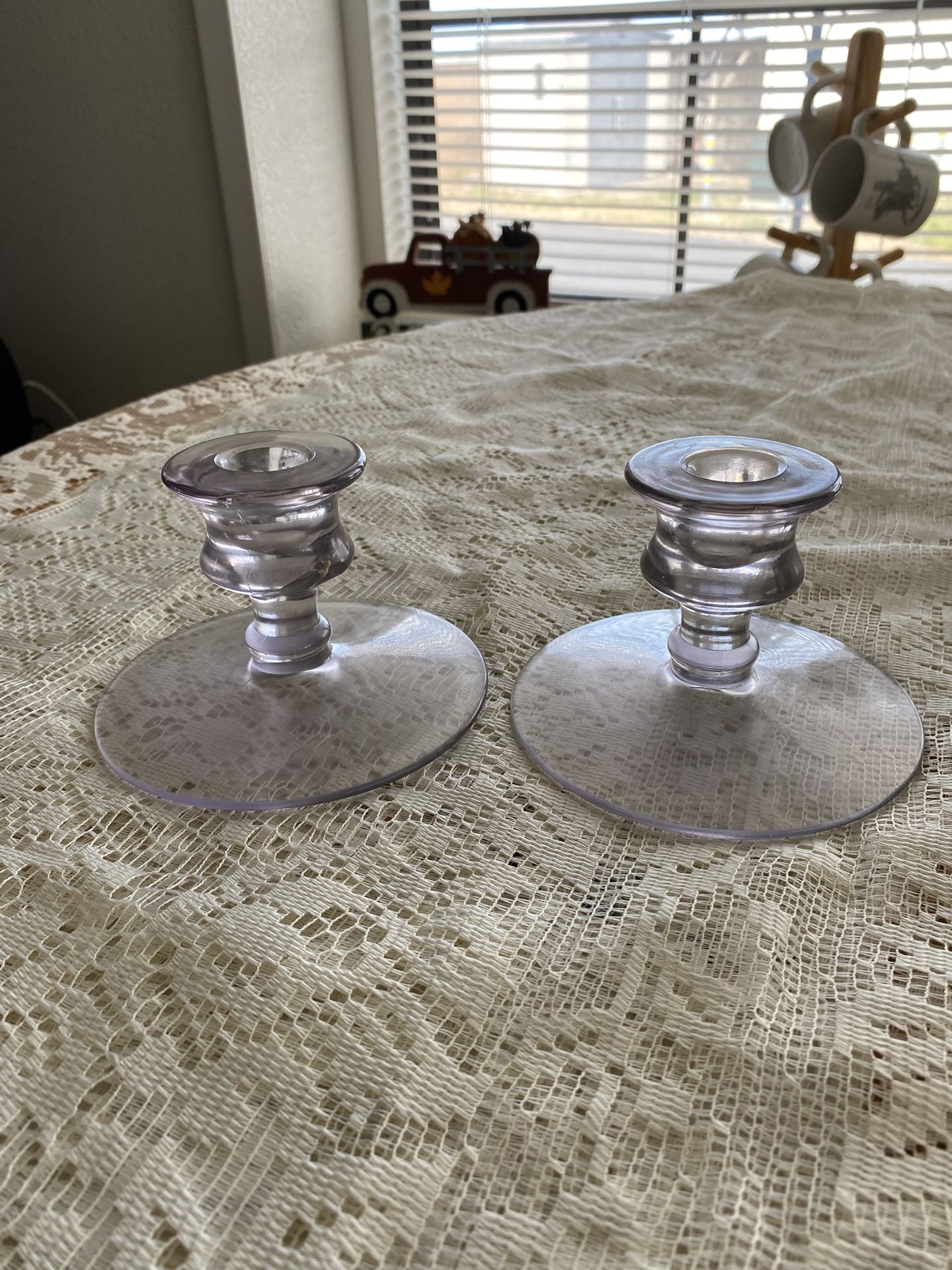 Glass candle holders