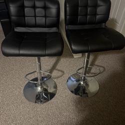 Bar Stools,black And Silver 