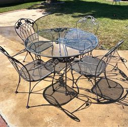 48” iron patio table