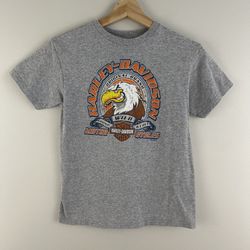 HARLEY DAVIDSON Heathered Grey Young Wild & Free Eagle Graphic Tee