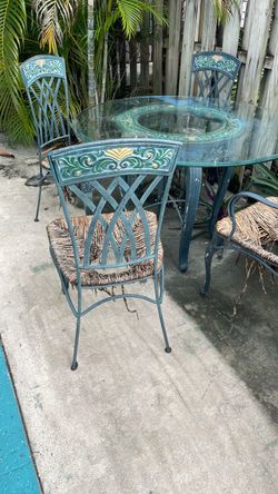Wrought Iron Patio Table and Chair Set