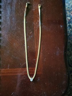Gold-plated Necklace With Glass Diamond