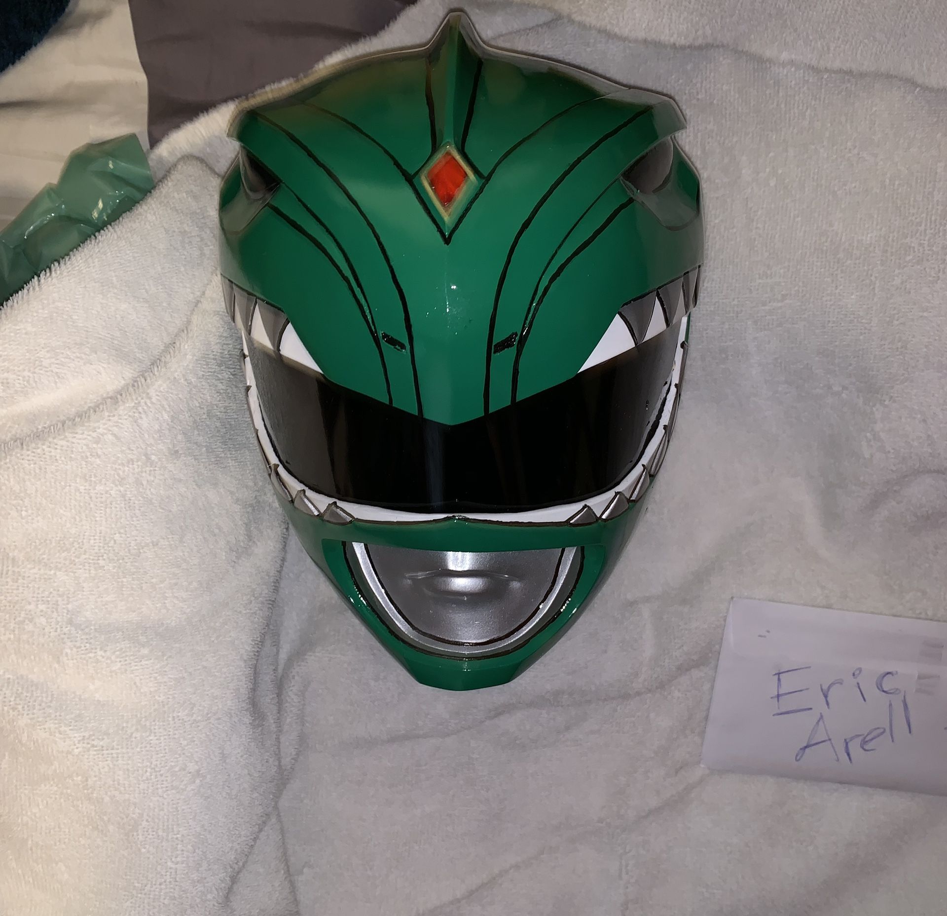 Green Ranger Helmet Mighty Morphin Power Rangers MMPR Cosplay