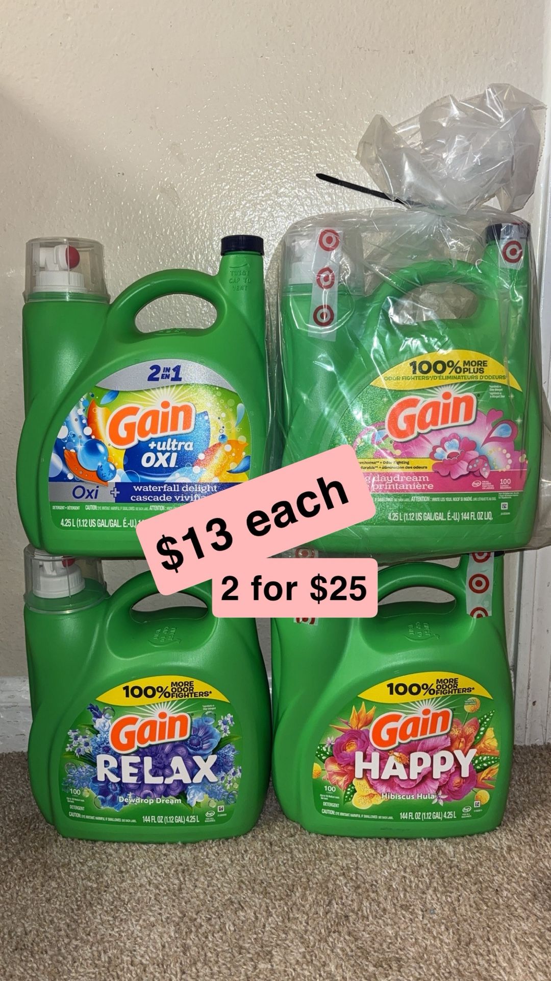 Gain Detergent 144oz 