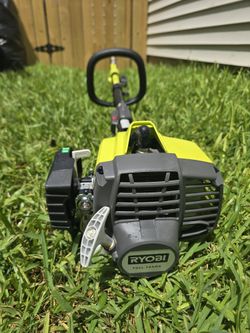 RYOBI 25 cc 2-Stroke Attachment Capable Full Crank Curved Shaft Gas String Trimmer