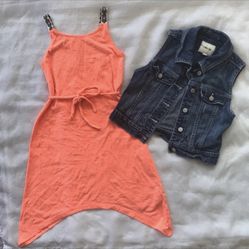 Dress And Jean Vest Size 7