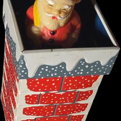 Antique, tin christmas santa chimney wind up toy $200