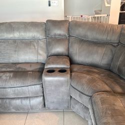 Suede recliner Sectional From Rooms To Go