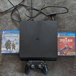 PS4 1TB Slim With GoW RAGNAROK And Spiderman