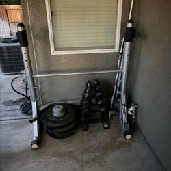 Weights, Bench Rack And Treadmill
