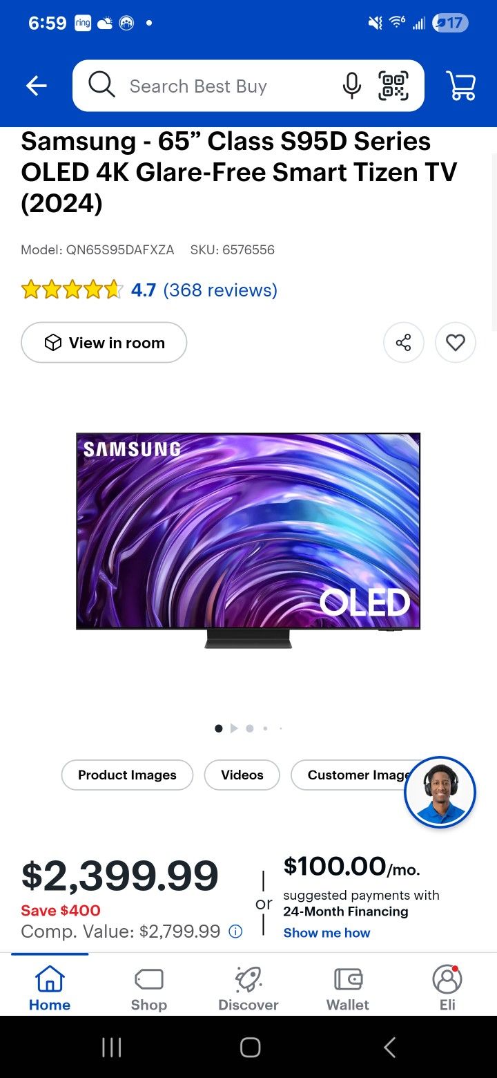 Samsung S95D Oled 4k 65" Tv