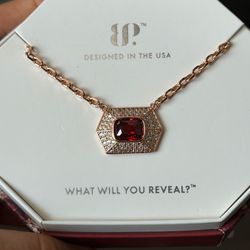 Gamet Stone on Rose Gold Necklace