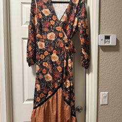 Farm Rio Floral Asymmetrical Wrap Dress Women’s 