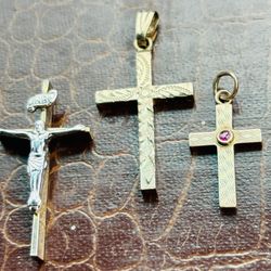 Set Of 3 Heckles Cross Charms Baby Charm