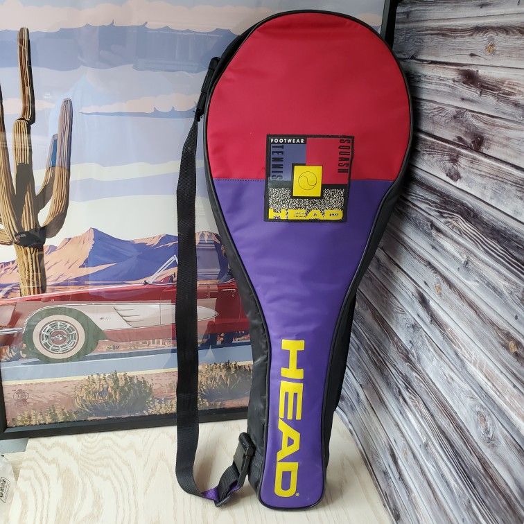 Head Tennis Multiple Rackets 2-3 Carry Bag Flap Closure Fron Pocket Purple Yellow Red
