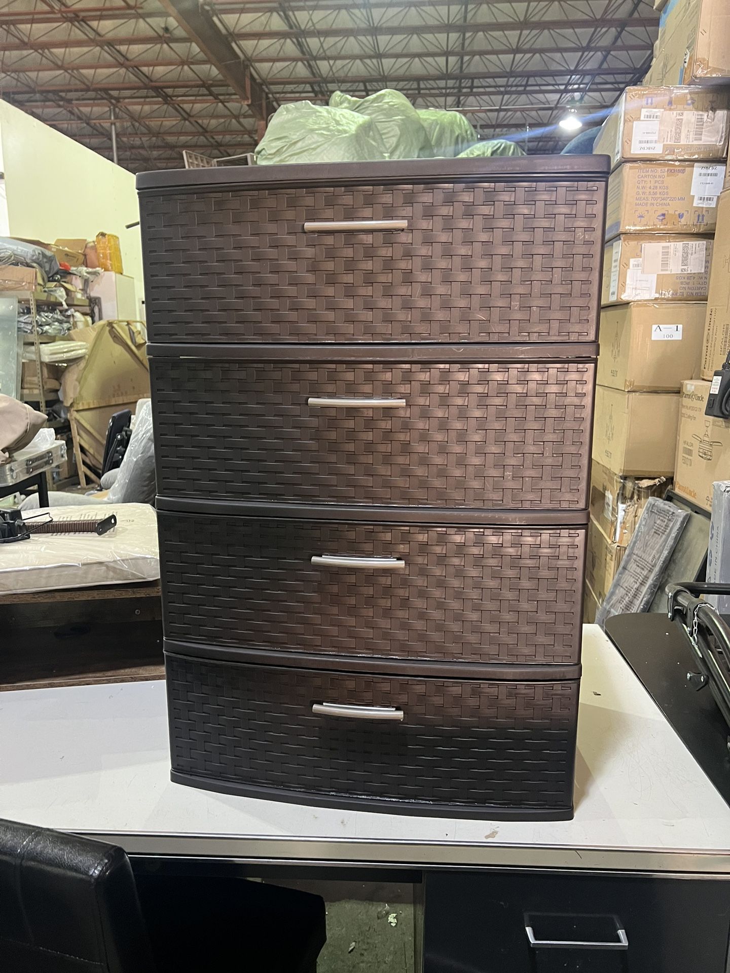 New Wide Weave Tower Espresso,4 Drawer. $30