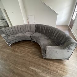 2 Piece Grey Suede sectional
