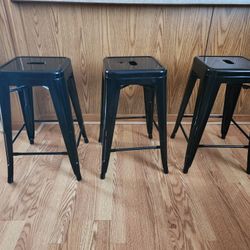 3 BLACK STOOLS