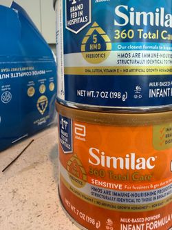 Similac 360 total care formula(sensitive & regular 7oz) 4 pack pre made pure bliss organic
