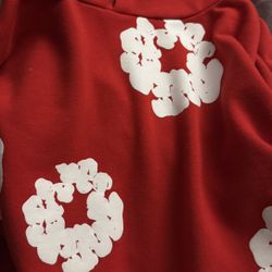 Red Deinm Tears Hoodie Large Men’s