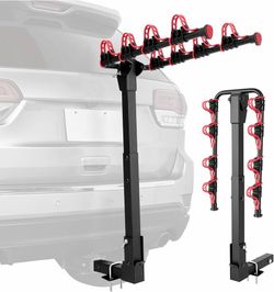 4-Bike Hitch Mount Bike Rack 165LB Capacity Foldable Tilting Rack