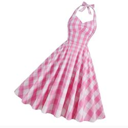 Women's Barbie Barbiecore Checker Dress  M L XL 2XL