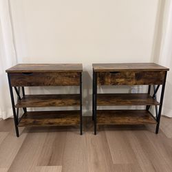 End Tables Living Room Set of 2