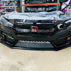 2016-2021 HONDA CIVIC FRONT BUMPER TYPE R STYLE fit sedan coupe hatchback painted black Color Code =NH731P Black