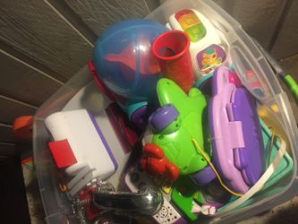 2 boxes of misc toys