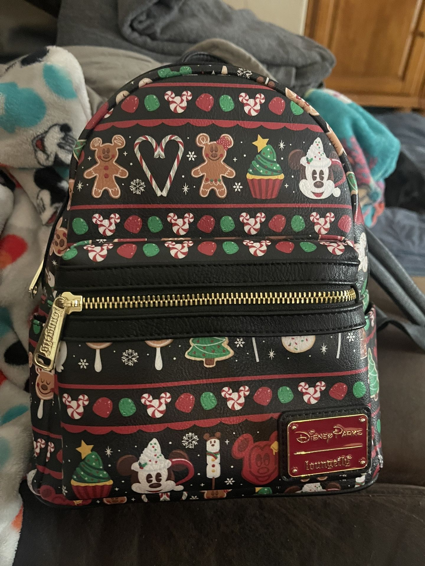READ ALL!!! Disney Parks Loungefly Christmas Holiday Snacks Mini Backpack
