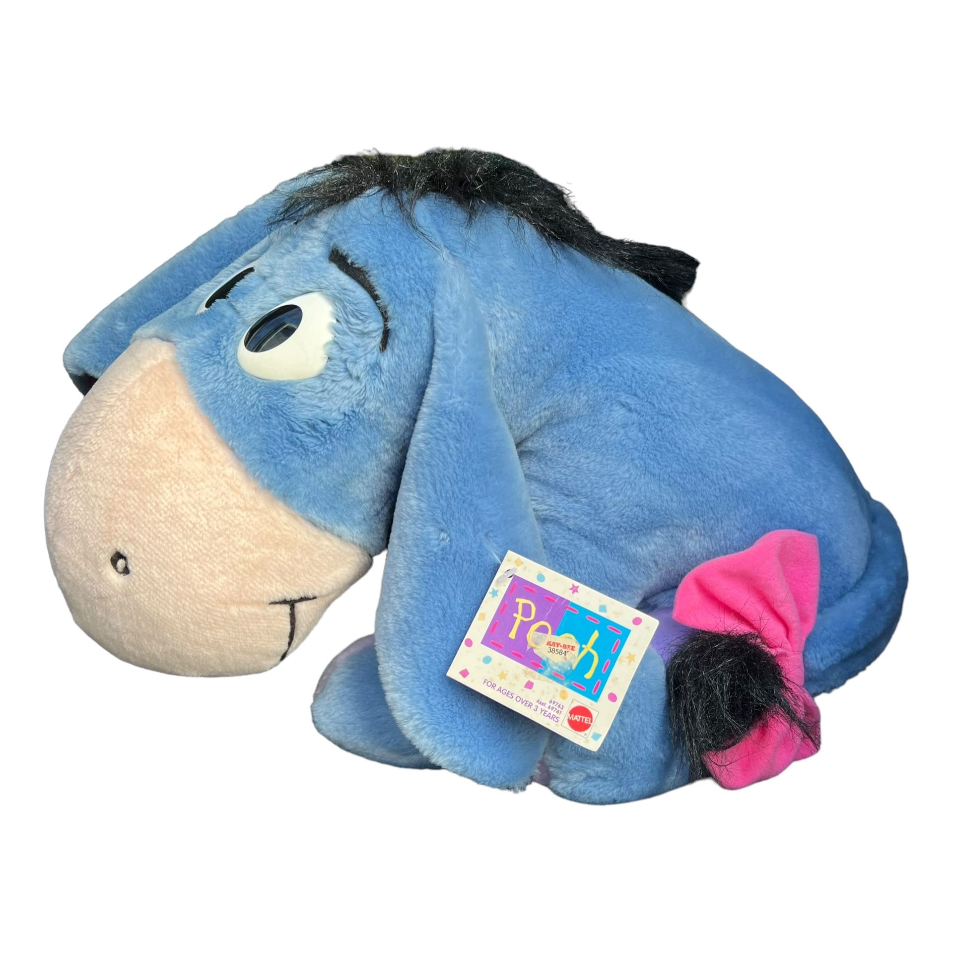 Vintage 90s Walt Disney Eeyore Winnie The Pooh Plush Mattel 18” NOS Toy with Tag