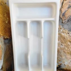 4 Slot Cutlery/Utensil In Drawer Organizer Tray, White