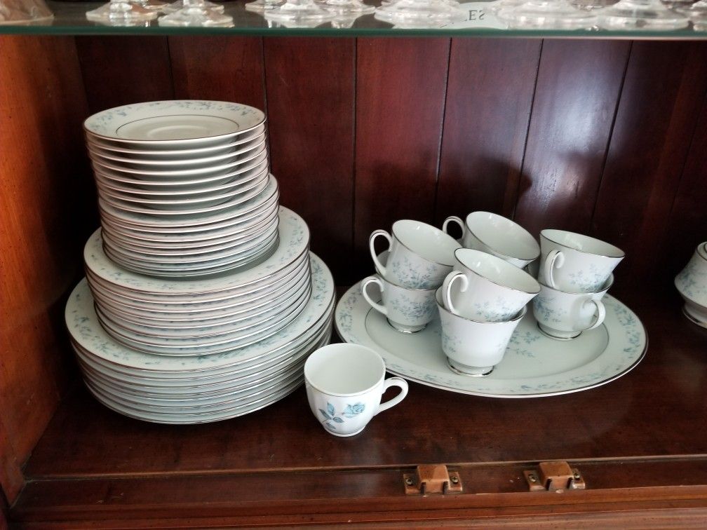 Blue and White Dinnerware Set for 8