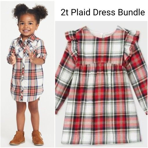Toddler Girls Plaid Dress Bundle 2t 
