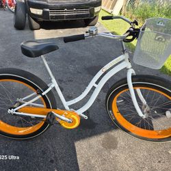 White/Orange Sun Bicycles Baja Cruz Coaster