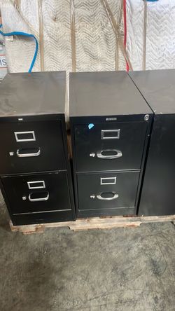 Black 2-Drawer Metal Filing Cabinets