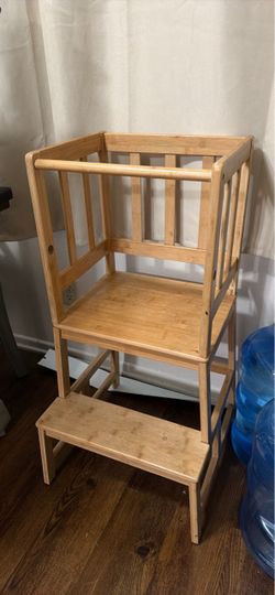 Bamboo Toddler Learning Tower Step Stool