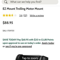 EZ Mount Trolling Motor Transom Mount