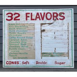 Vintage Handmade Local Ice Cream Signage for Decor