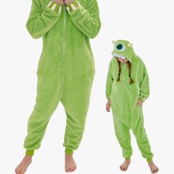 Adult Mike Wazowski Jumper Unisex Small Pajamas -Monsters Inc Costume