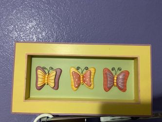 Framed Butterfly Wall Decor Piece