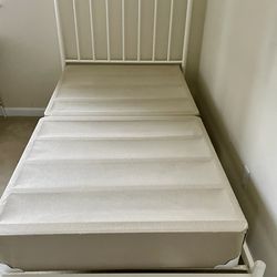 Twin Bed Frame White Metal