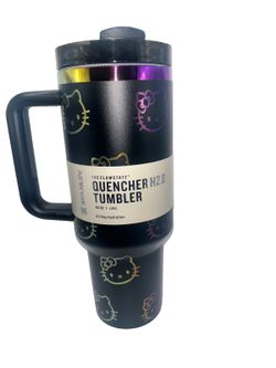 Black Iridescent Hello Kitty Stanley Tumbler 40 Oz 