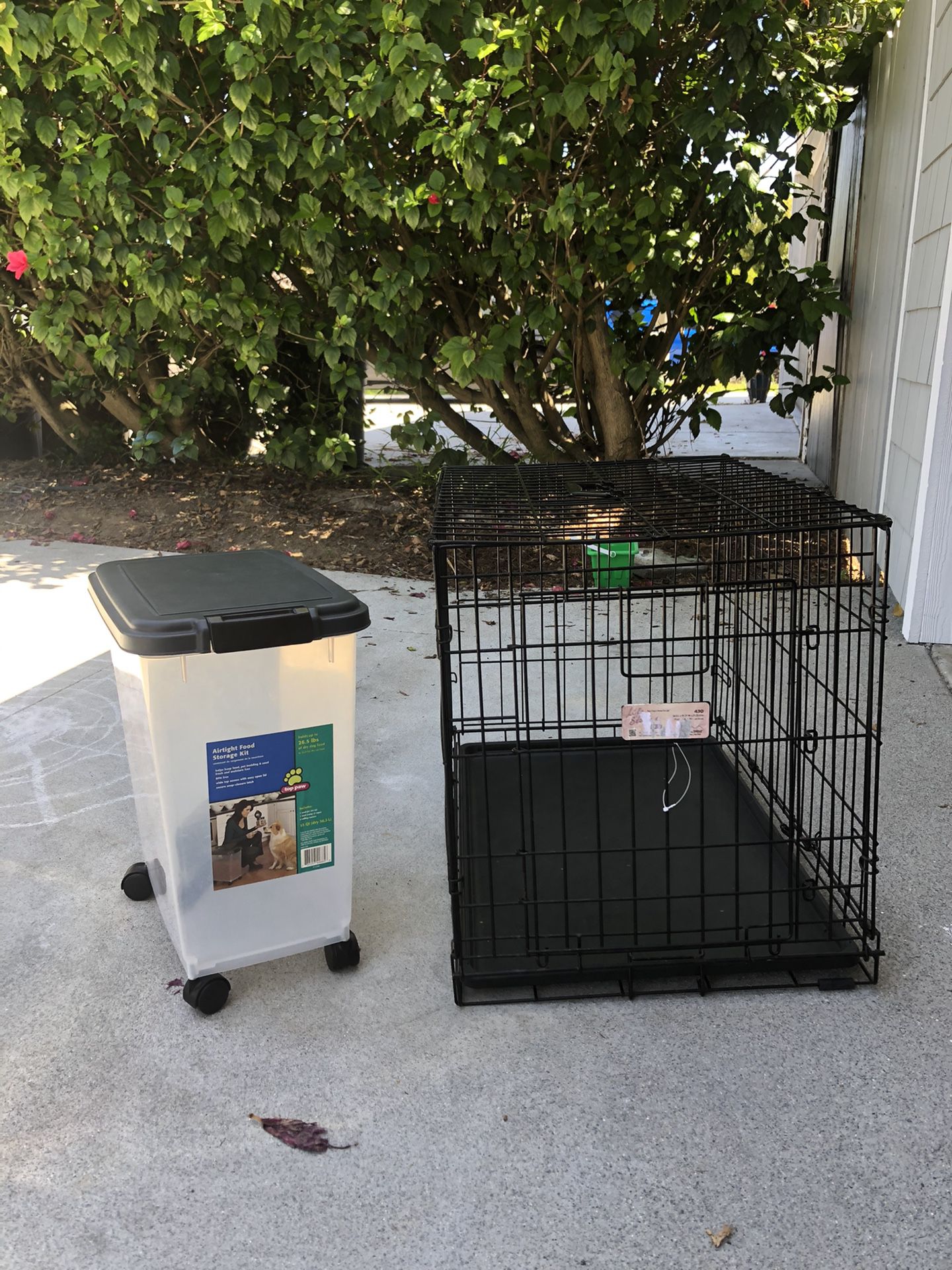 Dog crate and food storage bin