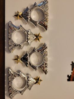 Silver Plated Christmas Napkin Holders