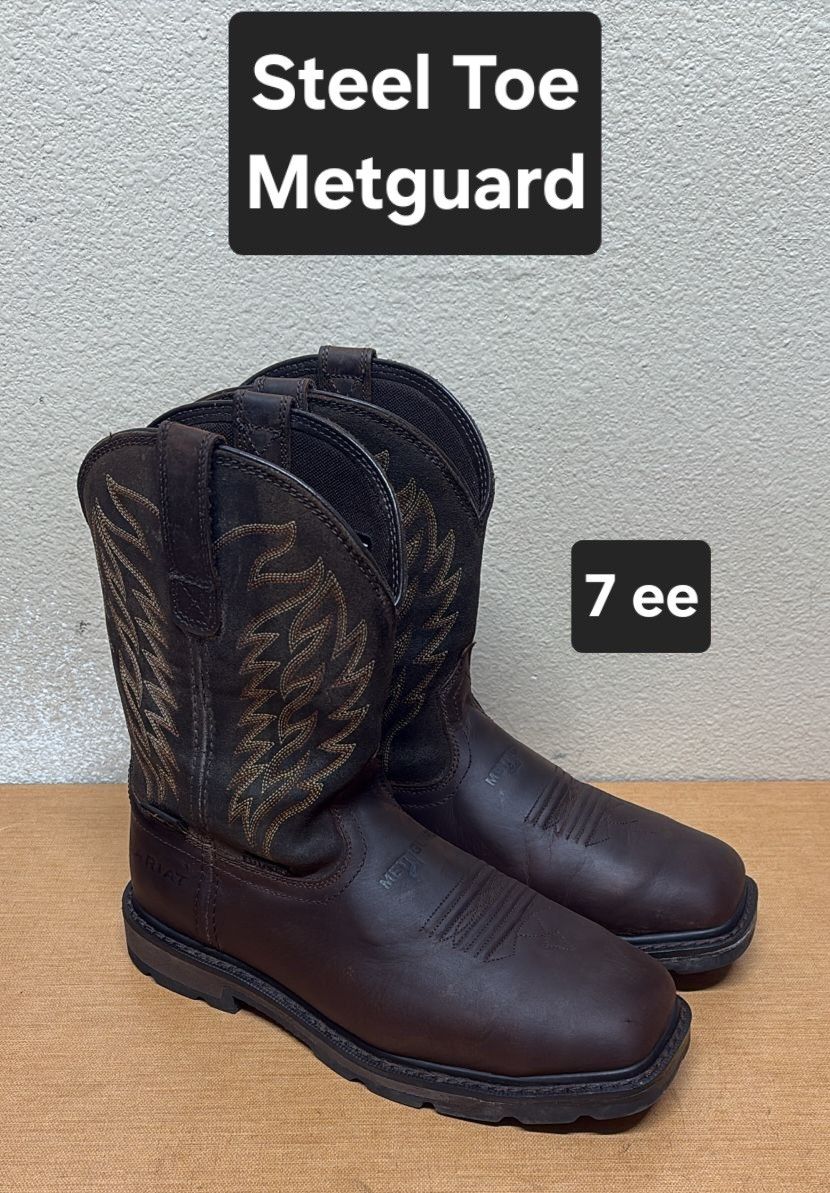 Ariat Work Boots Sz 7 ee STEEL SQUARE TOE