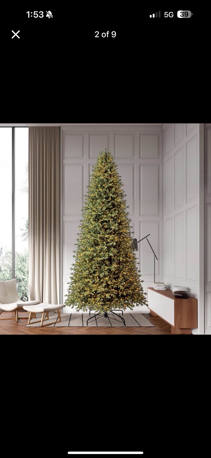 12' Pre-Lit Radiant Micro LED with Twinkle Christmas Tree COSTCO New 