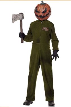 Spirit Halloween Kids' Jack-O-Lantern Harvester Costume | Pumpkin Outfit | Children's Horror Costumes size large 12-14