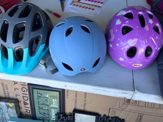 Lot of 3 Bike Helmets Mixed Sizes