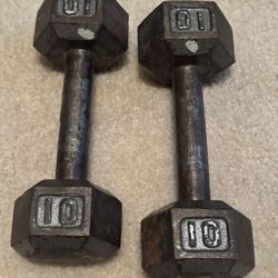 2. 10 pound dumbbells.